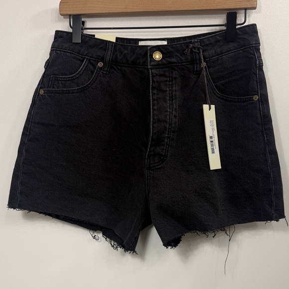Rolla’s Original high-rise cut off denim black shorts size 29. Button Fly.NWT.